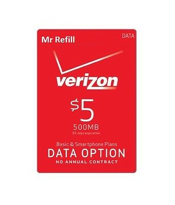 Verizon Data Add-on $5 Refill For Prepaid Device, Fast & Right, 2600 Sold!