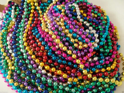 72 Multi-color Mardi Gras Beads Necklaces Party Favors 6 Dozen Free Shipping Lot