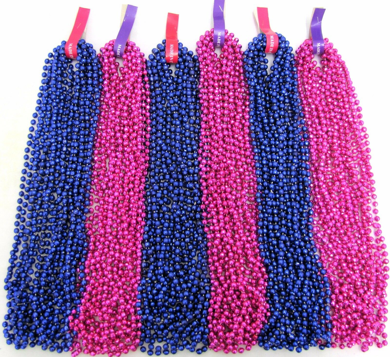 Mardi Gras Beads Hot Pink & Blue Gender Reveal Baby Shower 6 Dozen 72 Necklaces