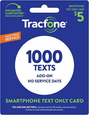 Tracfone Smartphone Only Plan - 1,000 Add-on Text Only